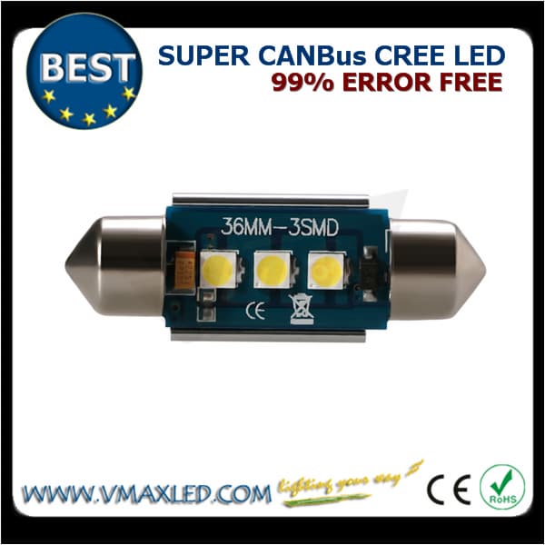 12V Festoon 36mm CREE Chip Super CANbus Non_Polarity Interio